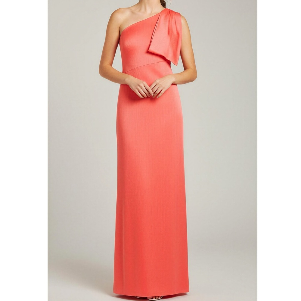 SACHIN & BABI Chelsea One Shoulder Bow Gown, Coral, 0 (US)